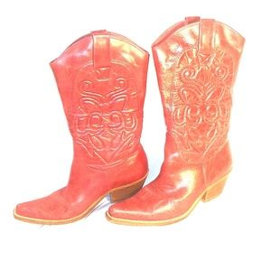 Penny loves Kenny red cowboy boots